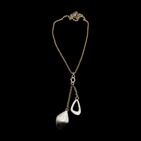Women's Elegant Gold Tone and Silver Tone Pendant Necklace - Picture 1 of 5